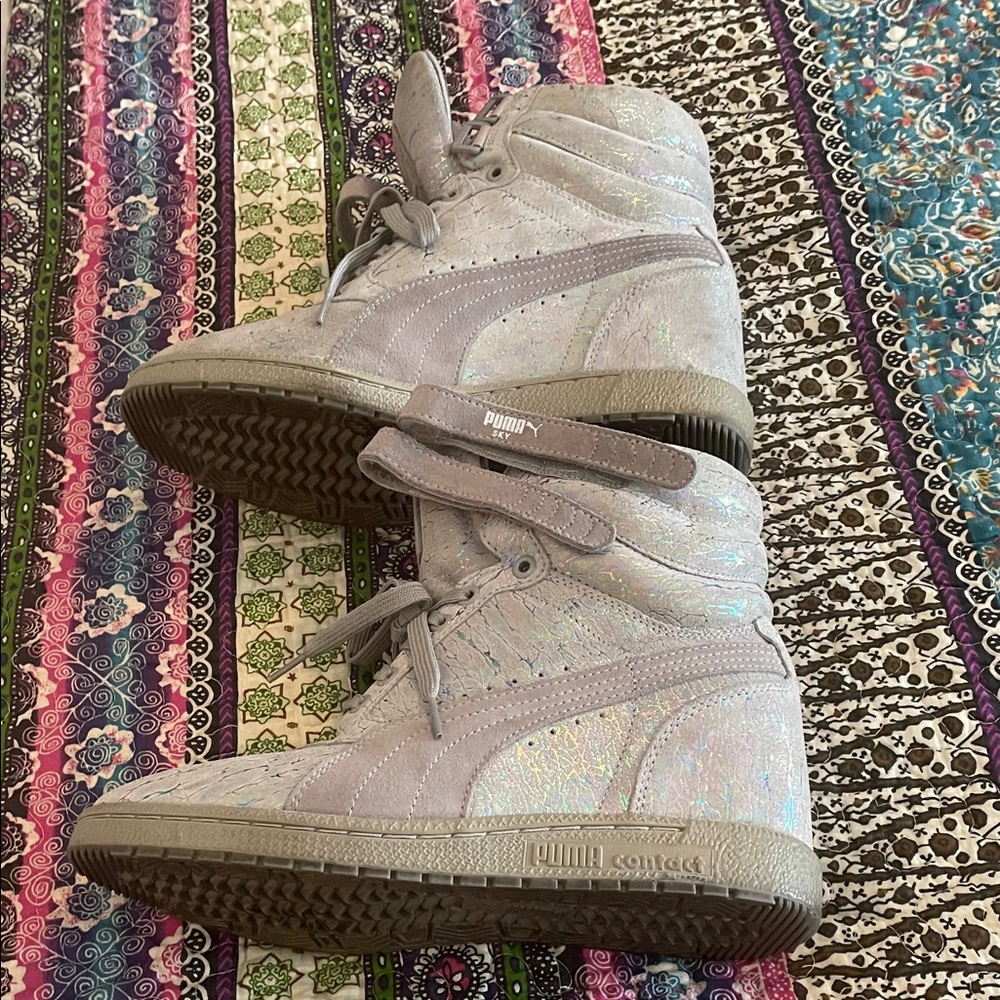 Puma Gray High-Top Sneakers - Picture 3 of 7